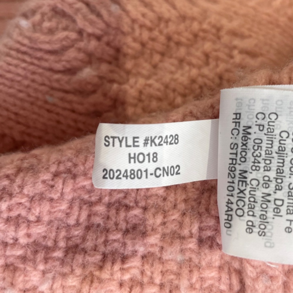 J Crew Cable Knit Patchwork Wool Blend Tunic Sweater K2428 Seashell Pink Large - Picture 16 of 16